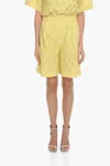 Samsoe & Samsoe Solid Color Karen Shorts With Perforated Motif In Yellow
