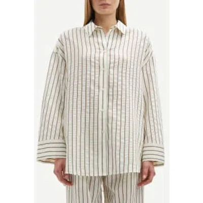 Samsoe & Samsoe Solitary Stripe Marika Shirt 14907 In Neturals