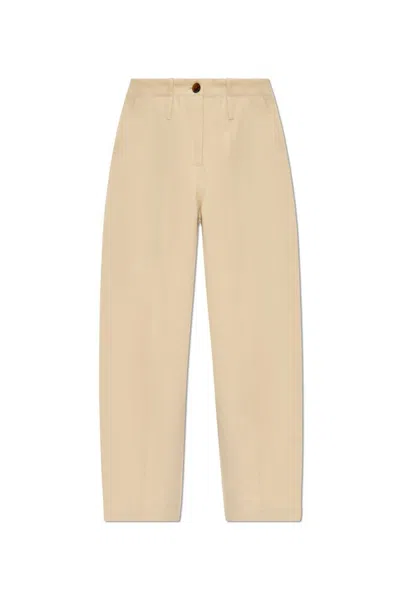 Samsoe & Samsoe High-waisted Straight-leg Trousers In Beige