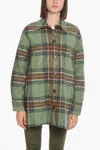 Samsoe & Samsoe Tartan Patterned Rosalie Pile Oveshirt In Green