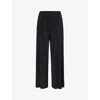 Samsoe & Samsoe Samsoe Samsoe Womens Black Uma Wide-leg High-rise Stretch-recycled Polyester Trousers