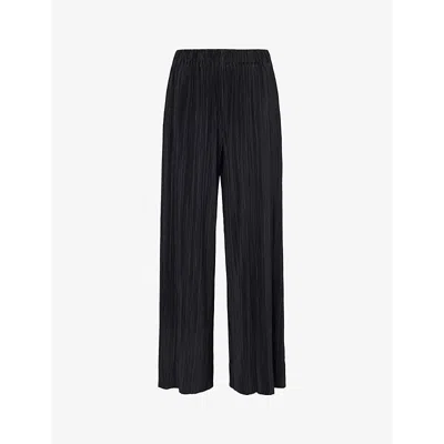 Samsoe & Samsoe Samsoe Samsoe Womens Black Uma Wide-leg High-rise Stretch-recycled Polyester Trousers