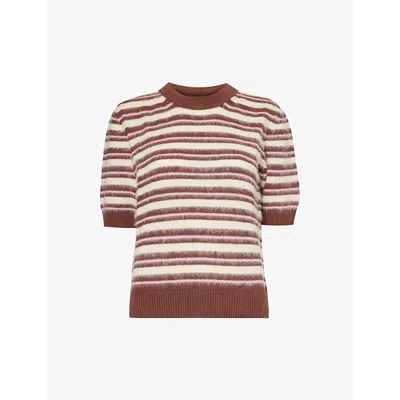 Samsoe & Samsoe Samsoe Samsoe Womens Bronestone Sagiulia Striped Recycled Cotton-blend Knitted Jumper