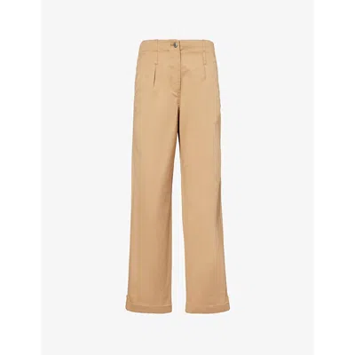 Samsoe & Samsoe Samsoe Samsoe Womens Cartouche Salix Wide-leg High-rise Stretch-cotton Trousers