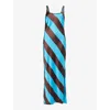 SAMSOE & SAMSOE SAMSOE SAMSOE WOMEN'S SWIM CAP SUNNA STRIPED RECYCLED POLYESTER-BLEND MAXI DRESS