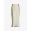 Samsoe & Samsoe Womens Agate Gray Saagneta Elasticated-waistband Satin Maxi Skirt