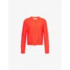 Samsoe & Samsoe Womens Nor Brushed Knit Cardigan Flame Scarlet