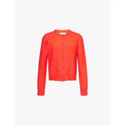 Samsoe & Samsoe Womens Nor Brushed Knit Cardigan Flame Scarlet