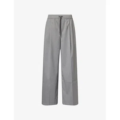 Samsoe & Samsoe Womens Sarila Drawstring Stretch-woven Trousers Grey Mel.