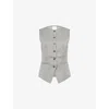 Samsoe & Samsoe Womens Saruma Round-neck Stretch-woven Vest Grey Mel. Xs