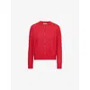 Samsoe & Samsoe Short Scarlet Sage Nor Cardigan In Scarlet Sage