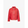 Samsoe & Samsoe Womens Samsoe Samsoe Sanok Collar Regular-fit Leather Jacket In Scarlet Sage