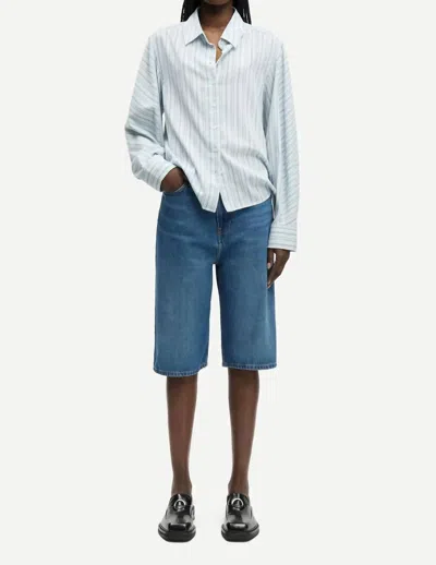 Samsoe Sarebecca Shorts In Fluid Denim In White