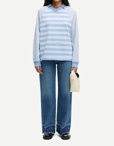 Samsoe Sarebecca Wide Leg Jeans In Fluid Denim In Blue
