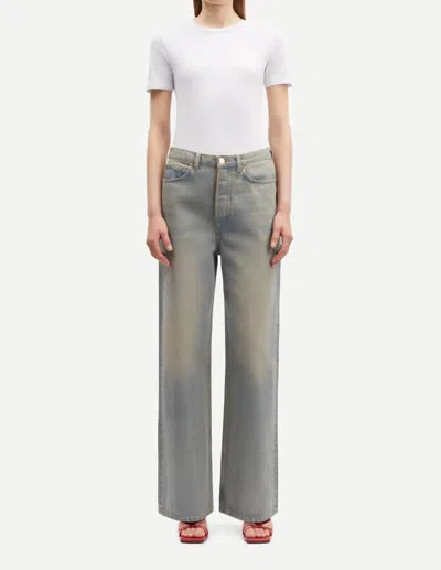 Samsoe Sashelly Jeans In Oil Slick Gloss In Gray