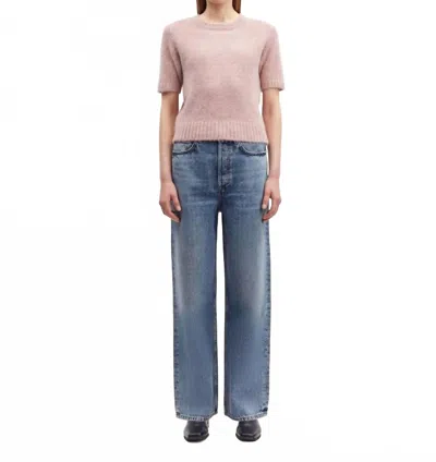 Samsoe Shelly Stud Jeans In Light Wash In Blue