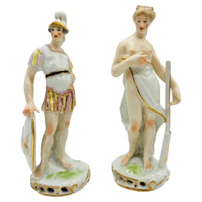 Pre-owned Samson & Cie Pair, Edme Samson Porcelain Figure Models Of Mars & Venus After Meissen In Sand