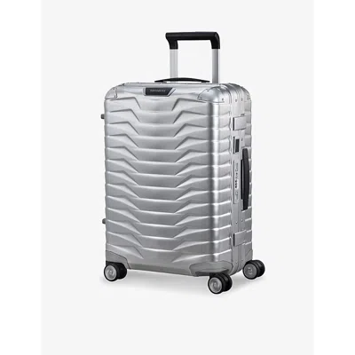 Samsonite Aluminium Lite-box Alu Spinner Hard Case 4 Wheel Cabin Suitcase 55cm In Burgundy