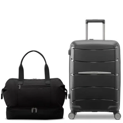 Samsonite Better Than Basics Drop Bottom Weekender & Outline Pro Carry-on 2-piece Set In White