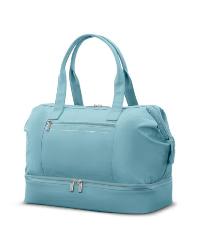 Samsonite Better Than Basics Drop Bottom Weekender Duffel In Vintage Blue
