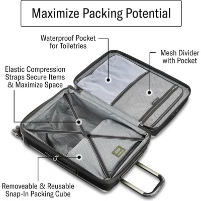 Samsonite C-lite Hardside 20-inch Carry-on Spinner Luggage In Gray