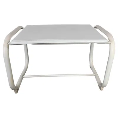 Pre-owned Samsonite Mcm  Outdoor Accent Table With White Steel Base & Werzalit Top
