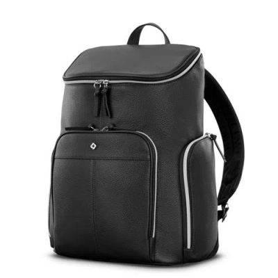 Samsonite Mobile Solution 2 Leather Deluxe Backpack In Black