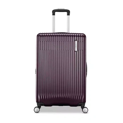 Samsonite Opto 4 25 Inch Hardside Checked Spinner Luggage In Purple