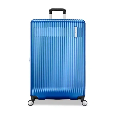 Samsonite Opto 4 29 Inch Hardside Checked Spinner Luggage In Blue