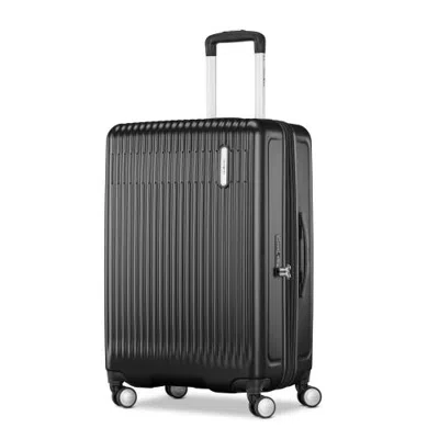 Samsonite Opto 4 Hardside 25" Medium Checked Spinner Luggage In Asphalt Black
