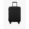 Samsonite Black Restackd Expandable Four-wheel Shell Cabin Suitcase 55cm In Black