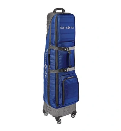 Samsonite "the Protector Hardside And Softside Golf Travel Bag With Shark Wheels, Waterproof Exterio In Blue