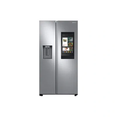 Samsung 22 Cu. Ft. Counter Depth Side-by-side Refrigerator With Touch Screen Family Hub In Stainless Steel
