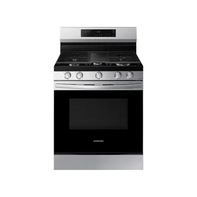Samsung 6.0 Cu. Ft. Smart Freestanding Gas Range With 18k Btu Dual Power Burner & Self Clean In Stainless Steel