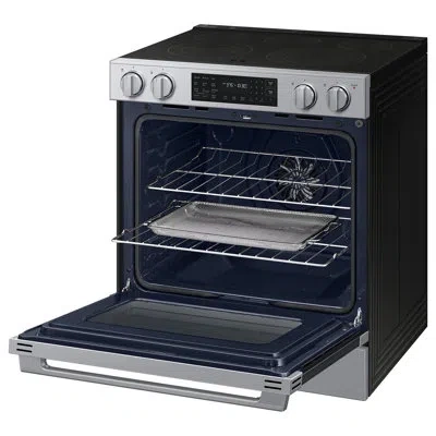 Samsung 6.0 Cu. Ft. Smart Slide-in Gas Range With True Convection In Bespoke White Glass In Stainless Steel