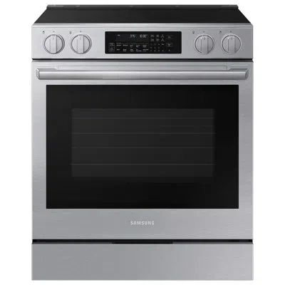 Samsung 6.3 Cu. Ft. Smart Slide-in Electric Range With Illuminated Precision Knobs In Bespoke Stainless Stee In Stainless Steel