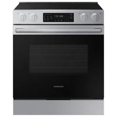 Samsung 6.3 Cu. Ft. Smart Slide-in Electric Range With No-preheat Air Fry Max In Bespoke Stainless Steel