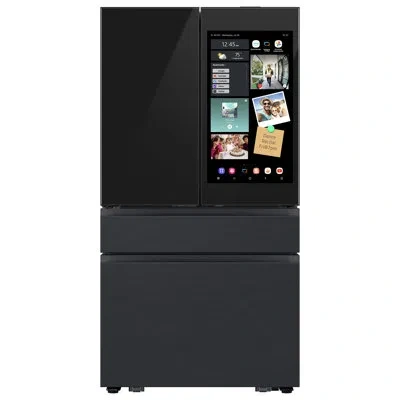 Samsung Bespoke 23 Cu. Ft. Counter Depth 4-door French Door Refrigerator With Ai Family Hub+ Ai Vision Insid In Black,charcoat