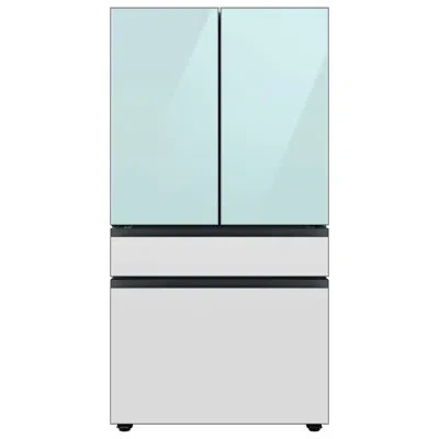 Samsung Bespoke 4-door French Door Refrigerator (29 Cu. Ft.) With Beverage Center™ - Middle And Bottom Panel In Morning Blue,white
