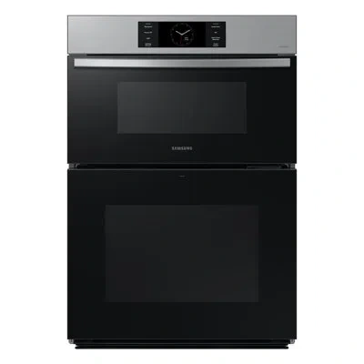 Samsung Bespoke 7 Cu. Ft. 7 Series Combination Wall Oven With Air Fry, Air Sous Vide, And Flex Duo In Stainless Steel