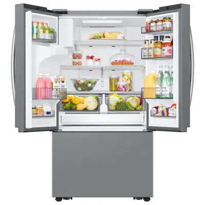 Samsung Bespoke Ai 26 Cu. Ft. Mega Capacity Counter Depth 3-door French Door Refrigerator With External Wate In Stainless Steel