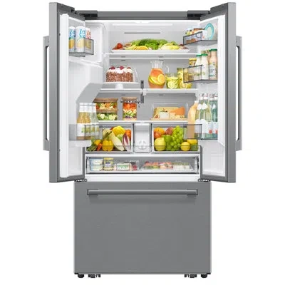 Samsung Bespoke Ai 3-door French Door Refrigerator With Zero Clearance Fit & Sphere Ice In Stainless Steel