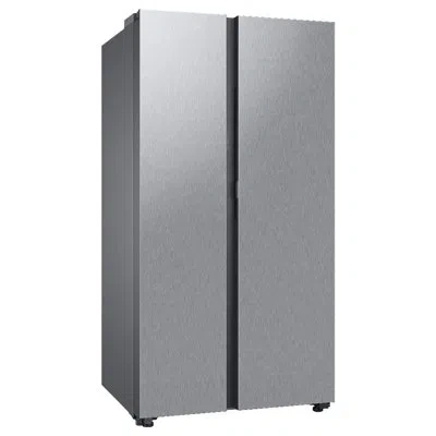 Samsung Bespoke Counter Depth Side-by-side 23 Cu. Ft. Refrigerator With Beverage Center In Stainless Steel