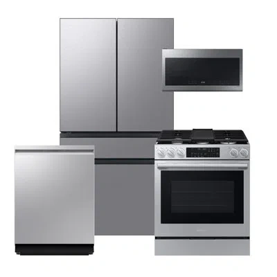 Samsung Bespoke Stainless Steel Kitchen Package With 29 Cu. Ft. Smart Bespoke 4-door French-door Refrigerato