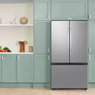 Samsung Stainless Steel Kitchen Package With 32 Cu. Ft. Mega Capacity 3-door French Door Refrigerator With E In Stainless Steel,stainless Steel
