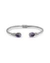 Samuel B. 18k 2.30 Ct. Tw. Amethyst Twisted Cable Bangle Bracelet