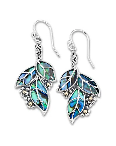Samuel B. 18k Abalone Leaf Earrings In Blue