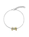 Samuel B. 18k & Silver 0.06 Ct. Tw. White Topaz Ribbon Shape Bracelet