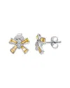 Samuel B. 18k & Silver 0.11 Ct. Tw. White Topaz Ribbon Shape Earrings