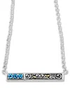 Samuel B. 18k & Silver 0.45 Ct. Tw. Blue Topaz Bar Necklace